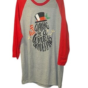 Walking In A Winter Wonderland Raglan Baseball Tee, Classic Holiday Plus